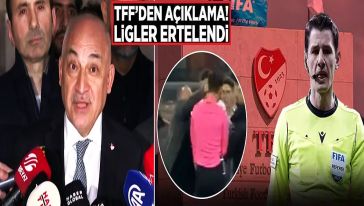 TFF Başkanı Mehmet Büyükekşi: "Tüm liglerdeki maçlar süresiz olarak ertelenmiştir!"