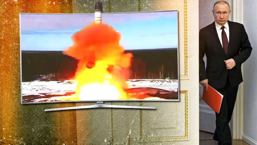 Rus devlet televizyonunda skandal görüntü! Nükleer saldırı haritası yayınlandı...
