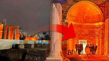 Athena Tapınağı’nın bitişiğinde bar açıldı...Giriş kapısında tarihi kalıntıları kullandı!
