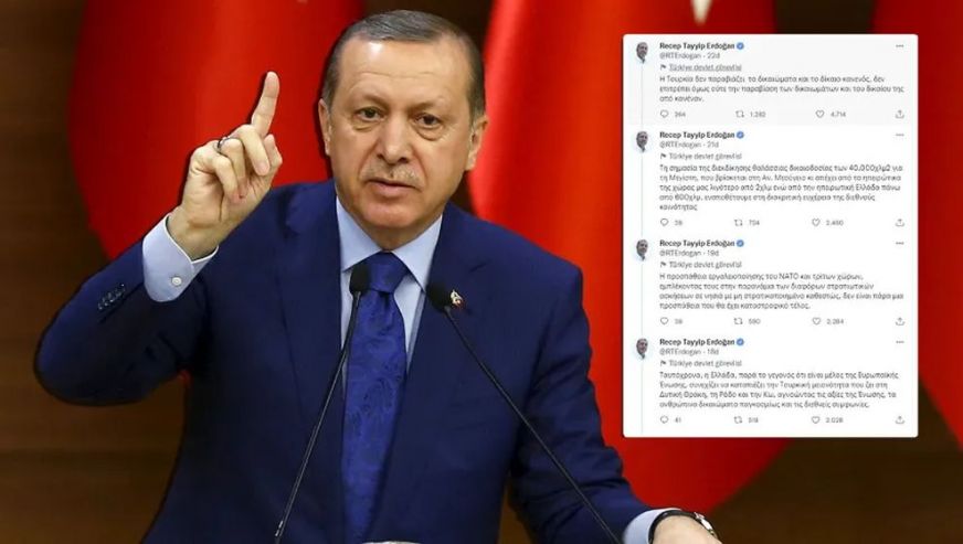 Cumhurbaşkanı Erdoğan'dan peş peşe Yunanca paylaşımlar! Atina'ya sert mesaj!