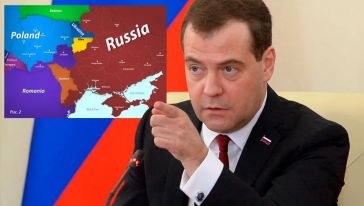 Medvedev'in paylaştığı harita gündem yarattı! "Ukrayna, 4 ülke arasında bölüşüldü..."