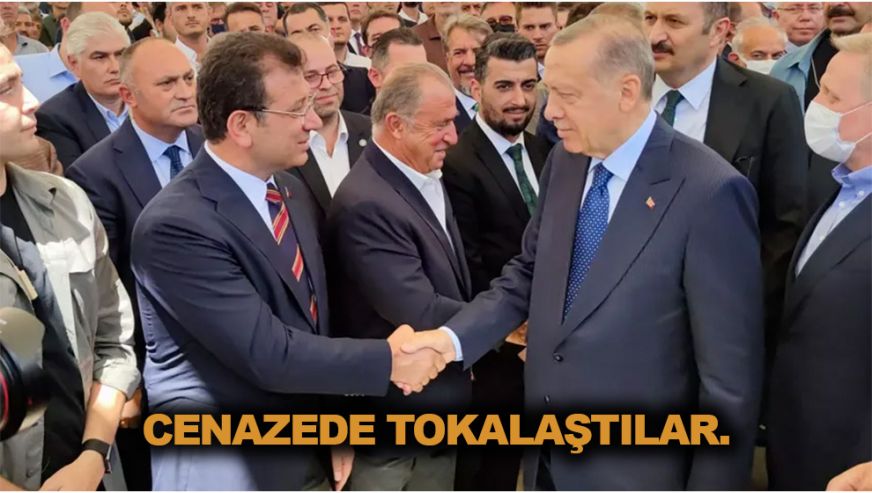 Cenaze törenine damga vuran kare! Ekrem İmamoğlu ve Cumhurbaşkanı Erdoğan tokalaştı...