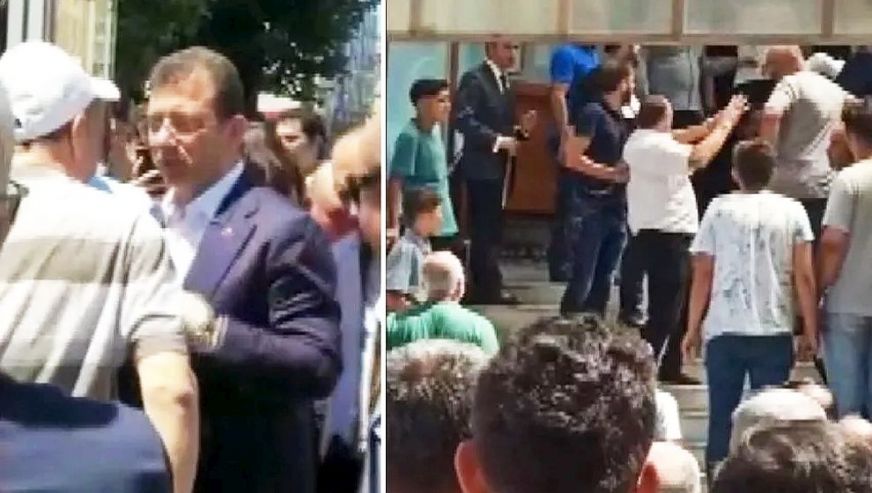 Ekrem İmamoğlu'na Cuma namazı için geldiği camide şok protesto! Gözaltına alınanlar var...