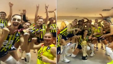 Fenerbahçe Opet Kadın Voleybol Takımı'nın kupa sevinci sosyal medyayı salladı!