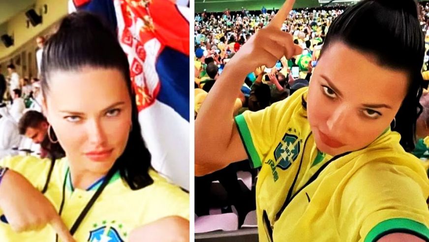 Adriana Lima kale arkasında Brezilya - Sırbistan maçının tadını çıkardı!