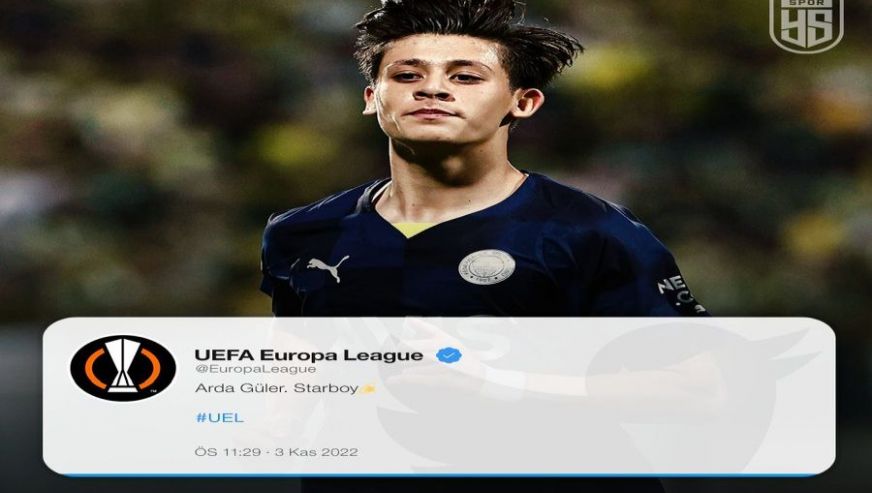 Arda Güler tarihe geçti, UEFA'nın resmi sitesinden 