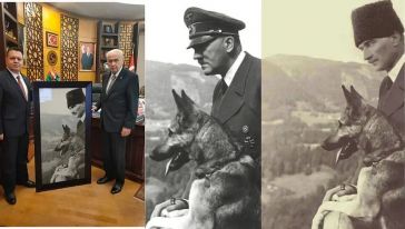MHP'li il başkanı Hitler'in 'Atatürk montajlı' fotoğrafını Bahçeli'ye hediye etti!