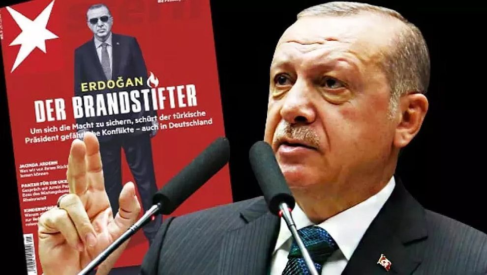 Alman Stern dergisinden skandal kapak! 'Kundakçı Erdoğan'