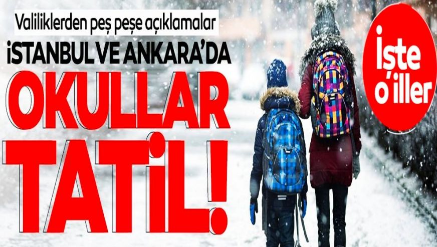 İstanbul ve Ankara'da eğitime kar engeli..!