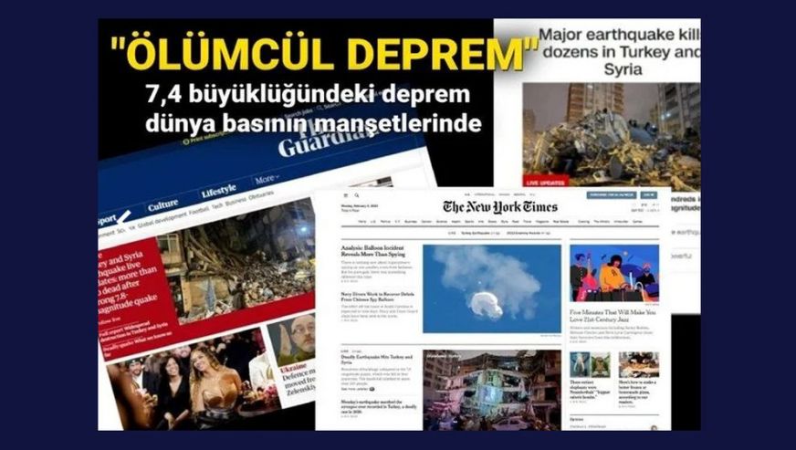 Türkiye'deki 7,4 büyüklüğündeki deprem dünya basınının manşetlerinde!