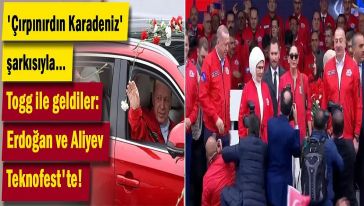 'Çırpınırdın Karadeniz' şarkısıyla Erdoğan ve Aliyev Teknofest'te!