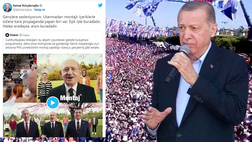 Kılıçdaroğlu'ndan, montajlı reklam filmini gösteren Cumhurbaşkanı Erdoğan'a çok sert tepki!