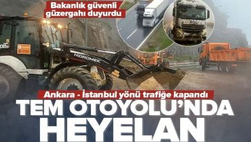 TEM Otoyolu'nda heyelan... TEM Otoyolu Ankara-İstanbul yönü trafiğe kapandı!