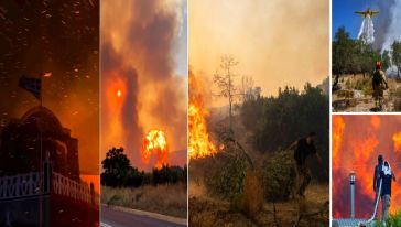 Yunanistan'da orman yangını kontrolden çıktı... Alevler askeri üsse sıçradı, mühimmat deposu patladı!