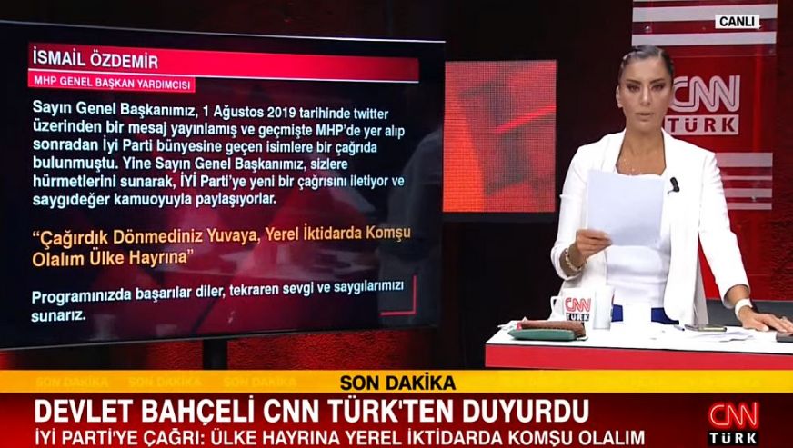 MHP Lideri Bahçeli'den CNN Türk ekranlarından İYİ Parti'ye tarihi çağrı: 