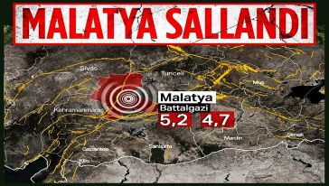 Malatya'da peş peşe depremler... Önce 5.2 daha sonra da 4.7 büyüklüğünde depremler oldu!