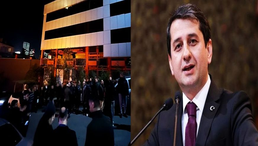 İYİ Partililer TV100 önünde İbrahim Özkan'ı protesto ettiler...