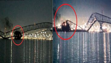 ABD'de kargo gemisinin çarptığı köprü yıkıldı!  Kurtarma operasyonu sürüyor...