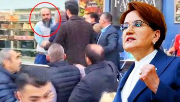 İYİ Parti lideri Meral Akşener'in esnaf ziyaretinde arbede! Pankart asmak isteyince ortalık karıştı...