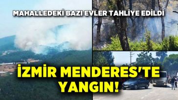 İzmir Menderes'te korkutan yangın! Evler tahliye edildi...