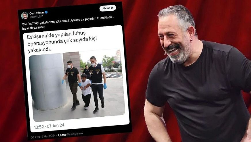 Cem Yılmaz'dan fuhuş operasyonuna mizahi yorum: 