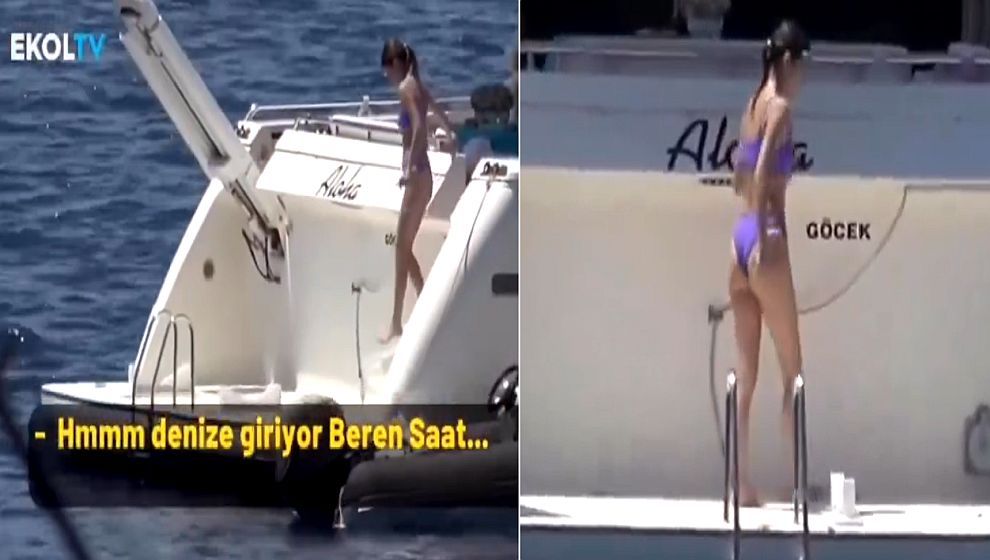 Beren Saat'i teknede görüntüleyen muhabirin "Ben bu Beren'i yerim" sözleri büyük tepki çekti..!