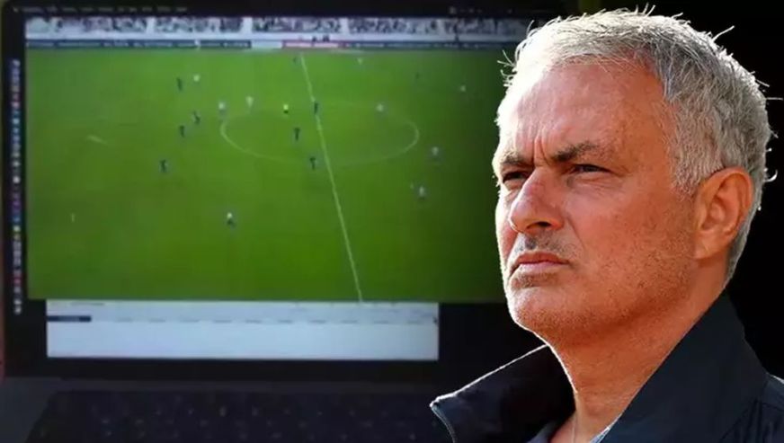 Jose Mourinho'dan inanılmaz hareket! Pozisyona itiraz etti, laptopu kameranın önüne koydu...