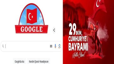 29 Ekim Cumhuriyet Bayramı için Google'dan anlamlı Doodle...