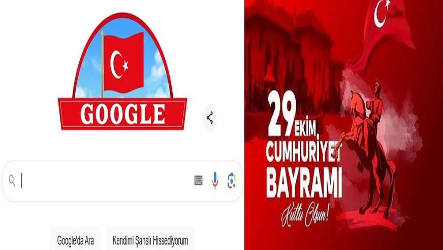 29 Ekim Cumhuriyet Bayramı için Google'dan anlamlı Doodle...