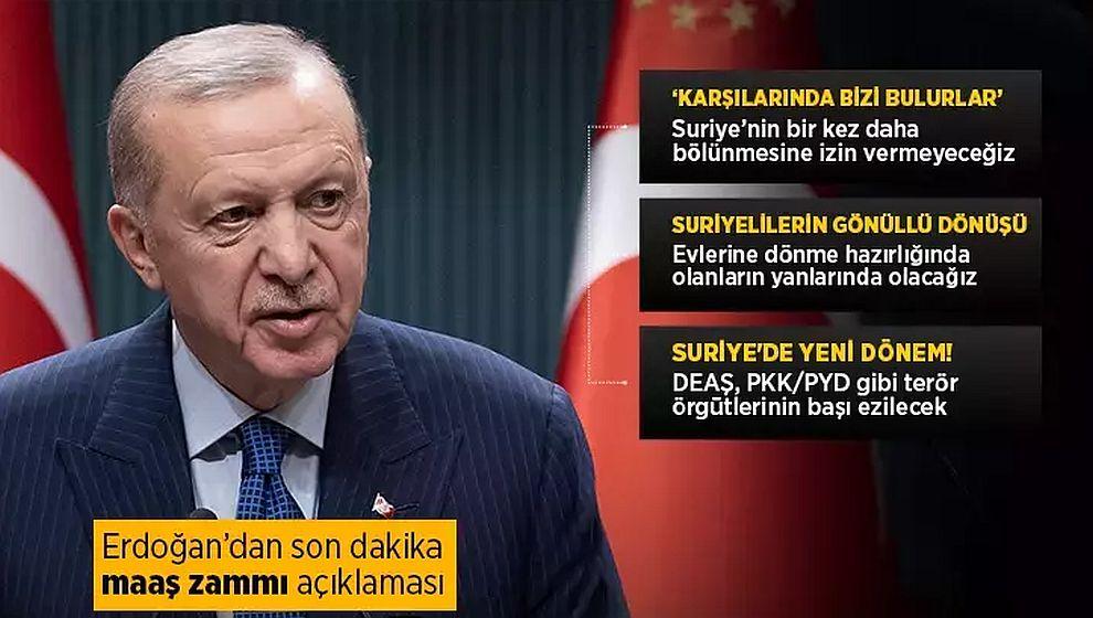 Cumhurbaşkanı Erdoğan'dan 'asgari ücret' açıklaması: 