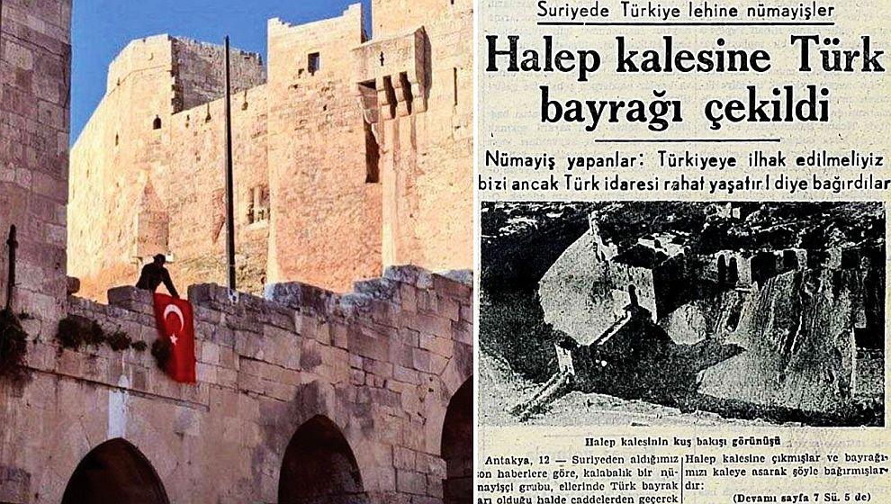 Türk bayrağı 76 yıl sonra yeniden Halep Kalesi'nde dalgalandı...