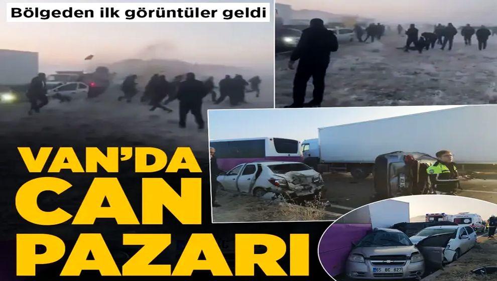 Van'da zincirleme trafik kazası! Çok sayıda yaralı var...