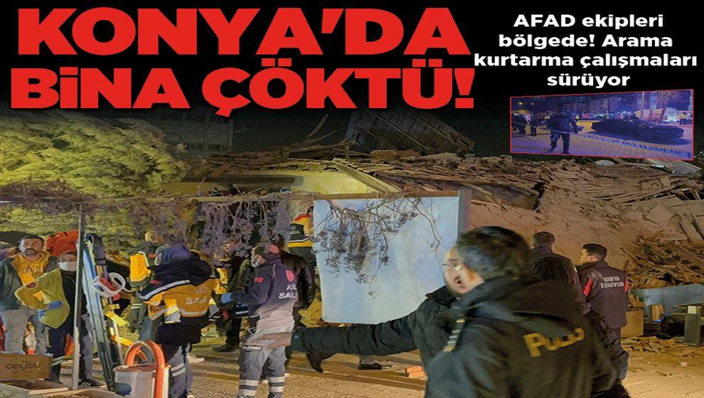 Konya'da 3 katlı bina çöktü! AFAD ekipleri bölgede...