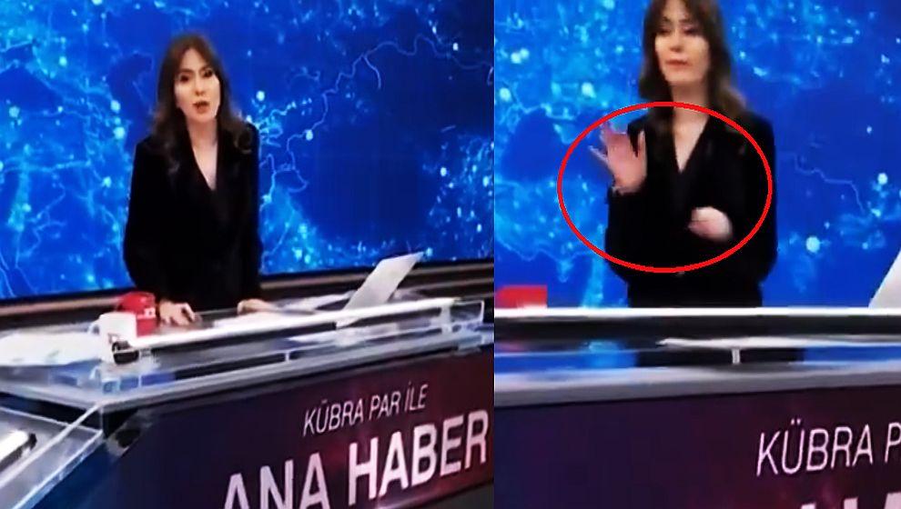 Kübra Par'dan canlı yayında olay el hareketi..!