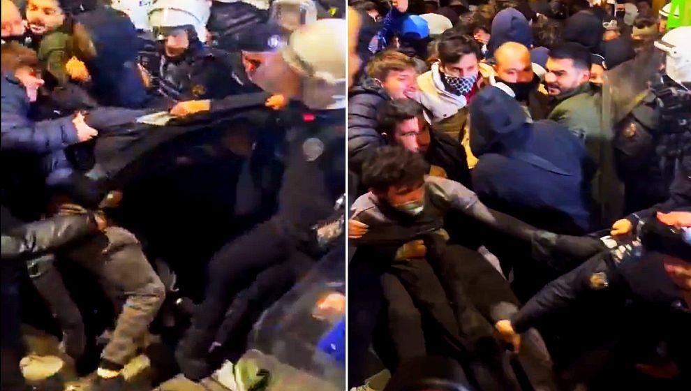 CHP'nin Tünel Meydanı'ndaki Filistin yürüyüşüne polis müdahalesi...