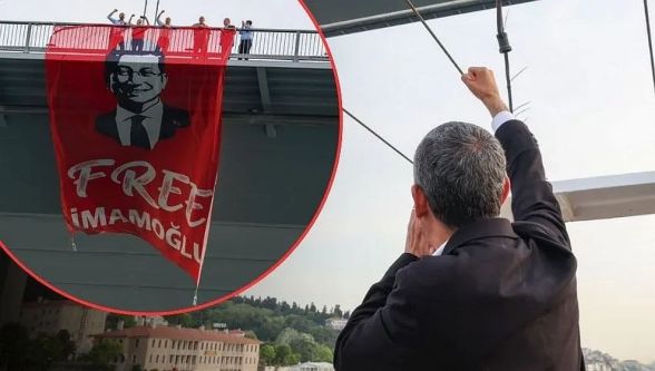 CHP'li vekillerden dev pankart... 15 Temmuz Şehitler Köprüsü'nde İmamoğlu eylemi!
