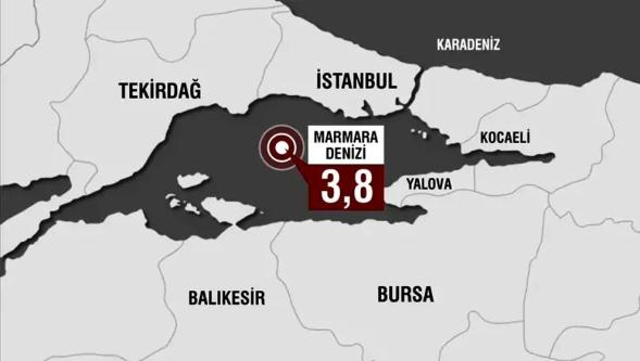 İstanbul Büyükçekmece açıklarında 3,8 büyüklüğünde deprem!