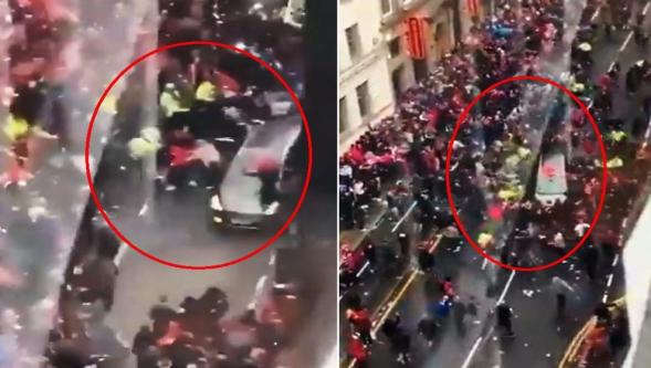 Liverpool'un şampiyonluk kutlamalarında dehşet! Araç kalabalığın arasına daldı...