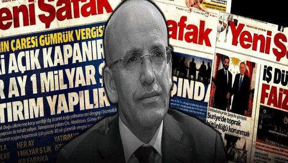 Yeni Şafak Mehmet Şimşek'ten vazgeçmiyor! Yine manşetten verdi...