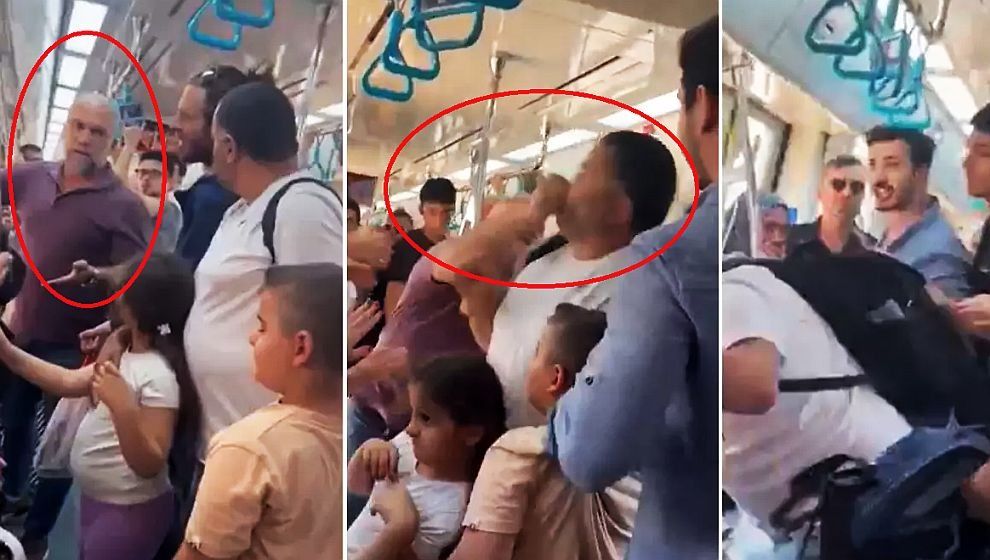 Sosyal medyada infial yaratan kavga! Marmaray'da çocuklarının önünde darbedilen baba!