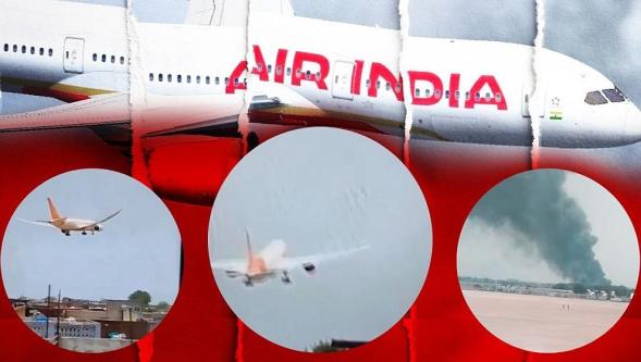 Hindistan'da 242 kişinin bulunduğu Air India'ya ait yolcu uçağı düştü! Düşme anı kamerada...