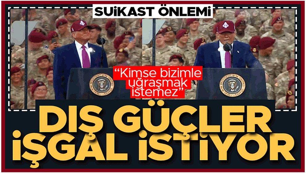 Donald Trump kurşun geçirmez camın içinde konuştu: 