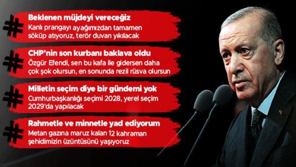 Cumhurbaşkanı Erdoğan'dan Özgür Özel'e erken seçim cevabı: "Milletin seçim diye bir gündemi yok..!"