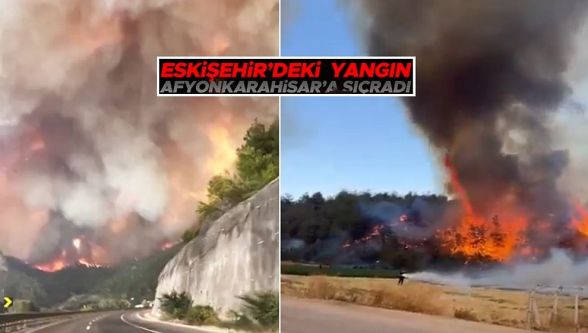 Eskişehir'deki orman yangını Afyonkarahisar'a sıçradı... 