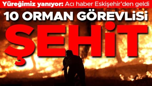 Yüreğimiz yanıyor! Eskişehir'de orman yangınlarında 10 orman işçisi şehit oldu...