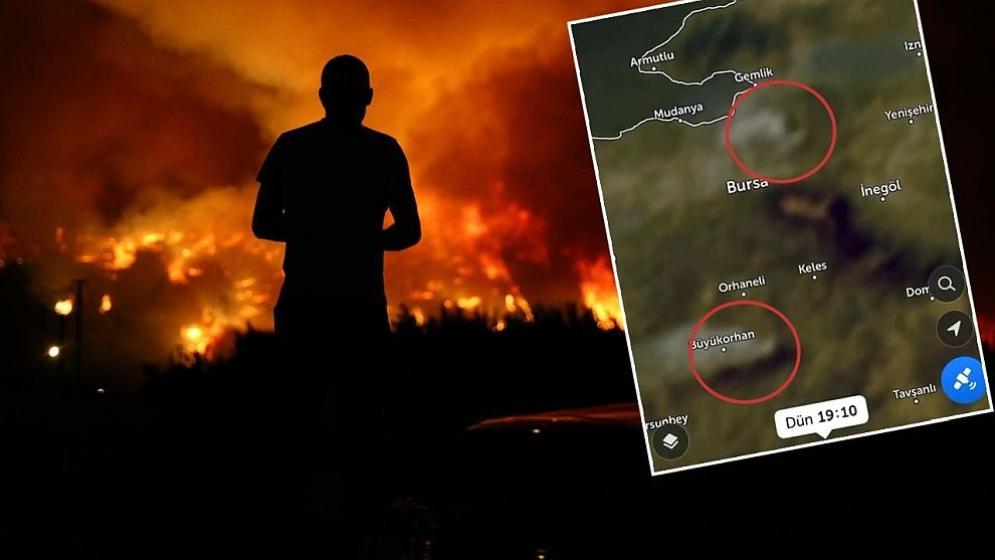 Sosyal medya Gürsu ve Kestel'i konuşuyor... Bursa yangınında uydu detayı!