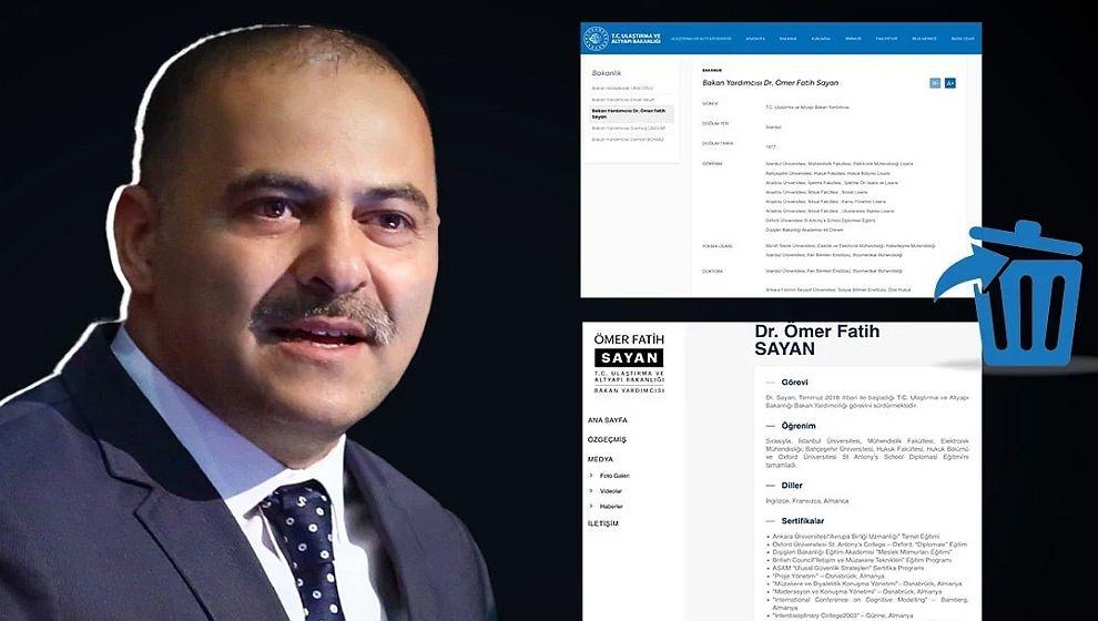 10 diplomayı nasıl aldı, özgeçmişini sildi mi? Bakan Yardımcısı Ömer Fatih Sayan sessizliğini bozdu!