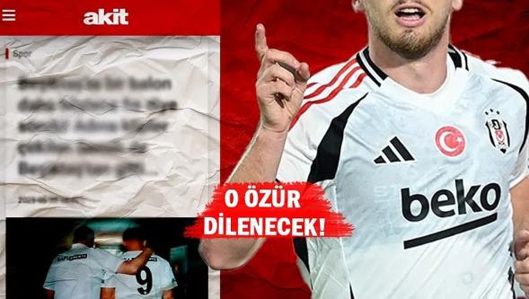 Taraftarlar çileden çıktı...  Akit Gazetesi'nden Beşiktaşlı Milli futbolcu için skandal manşet!