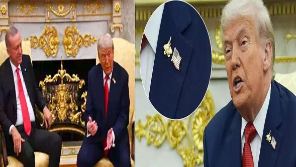 Beyaz Saray'daki 'Erdoğan-Trump zirvesinde' dikkat çeken rozet..!