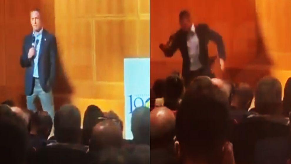 Ali Koç, konuşma yaparken yere düştü! O anlar kayda geçti..!